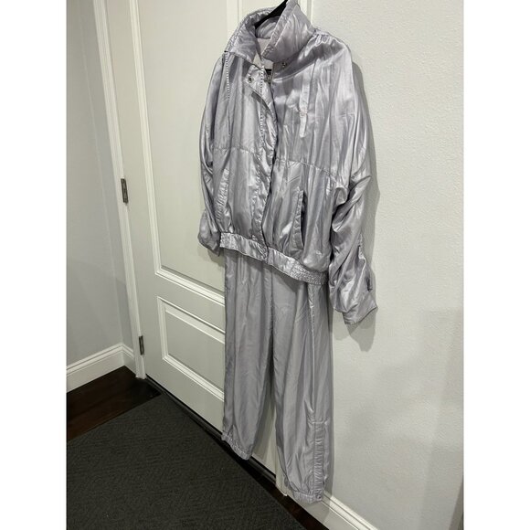 Vintage Adidas Tracksuit Silver Sz Small Zip Front Jacket Pull On Joggers Sporty - Picture 3 of 16